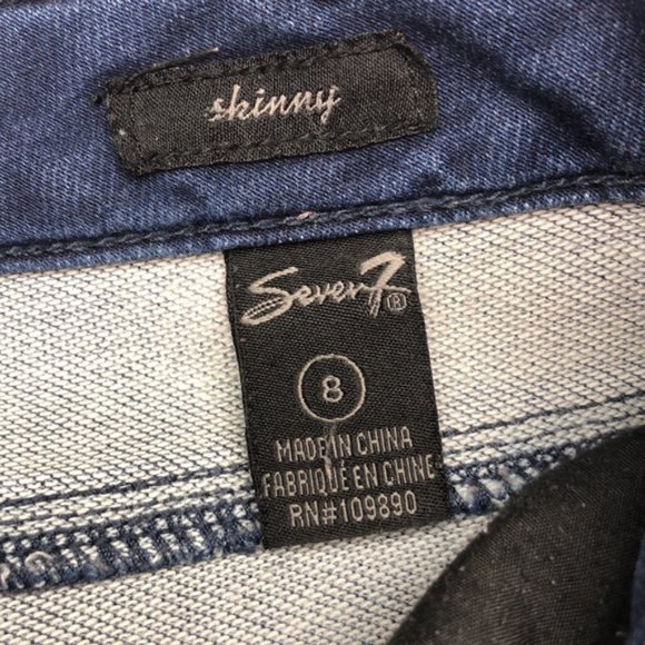LIKE NEW SEVEN7 SKINNY JEANS 8/28x30 EMBROIDERED BACK POCKETS 😎 - Picture 7 of 16